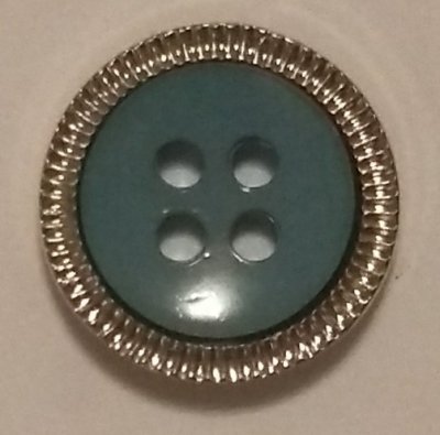 Knapp 16 mm Ø Blå/Silverfärgad
