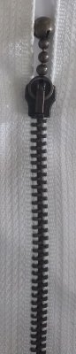 Dragkedja Vit delbar 60 cm, metall. 6 mm.