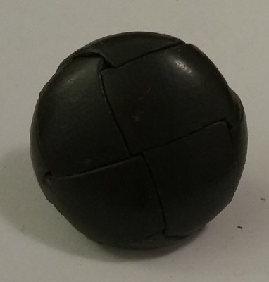 Knapp 25 mm Ø Läder - Svart