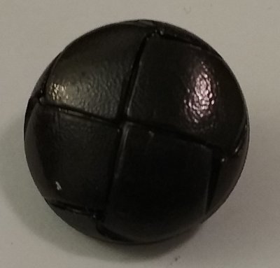 Knapp 22 mm Ø Läder - Svart