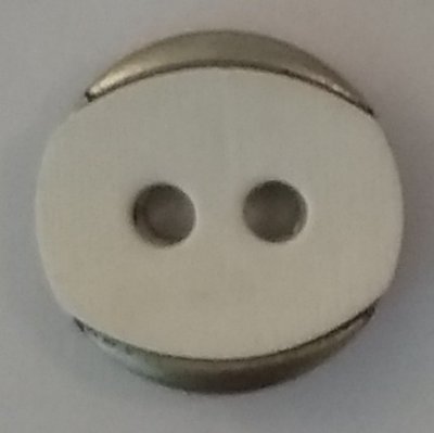 Knapp 12 mm Ø Vit/Silverfärgad