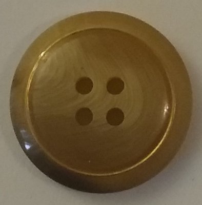 Knapp 20 mm Ø Gul ring/Beige