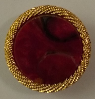 Knapp 23 mm Ø Gul/Röd