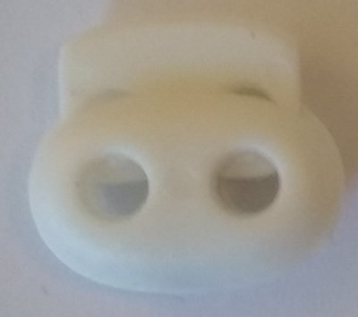 COSE - Snörstopp klämma plast. Vit 18 mm
