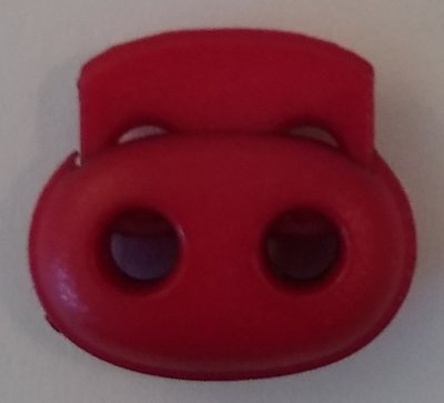 COSE - Snörstopp klämma plast. Röd 18 mm