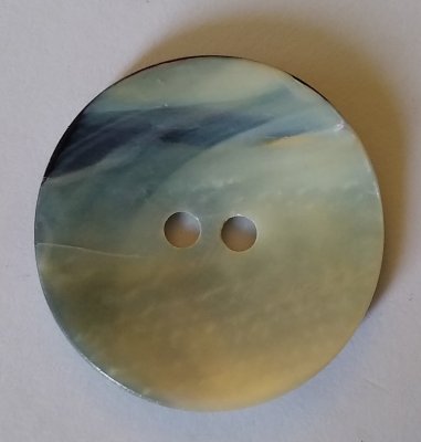 Knapp 25 mm Ø Vit/Blå, Pärlemor