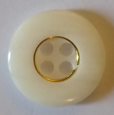 Knapp 15 mm Ø Vit/Gul