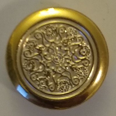 Knapp 22 mm Ø Vit/Silverfärgad