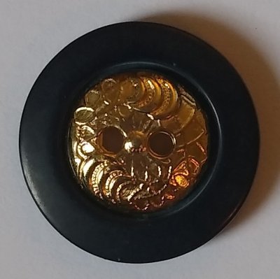 Knapp 13 mm Ø Gul/Blå/Guldfärg