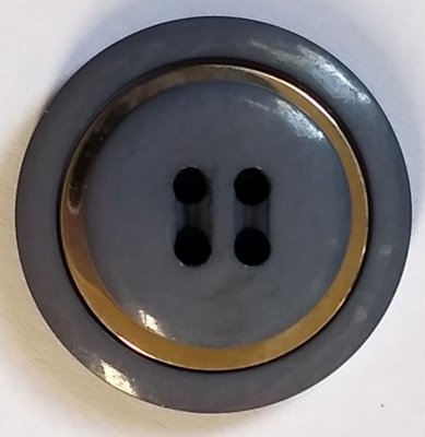 Knapp 25 mm Ø Silverfärgad/Blå