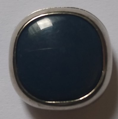 Knapp 22 mm Ø Blå/Silverfärgad