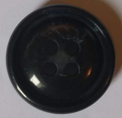 Knapp 28 mm Ø Svart/ Blåa stänk