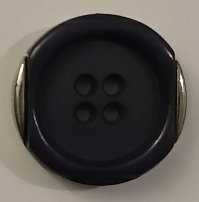 Knapp 26 mm Ø Silverfärgad/Blå