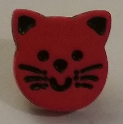 Katt ansikte. Röd 13 mm * 12 mm