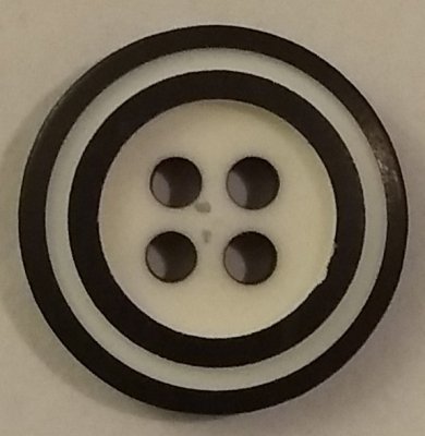 Knapp 18 mm Ø Vit/Svart