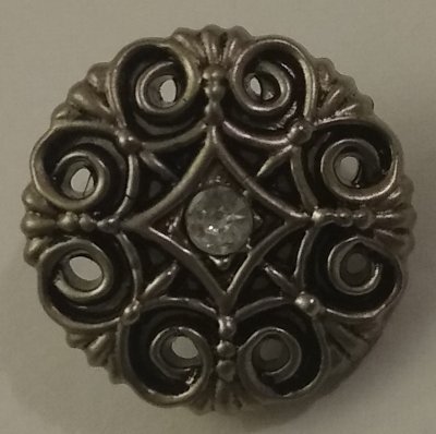 Knapp 21 mm Ø Silverfärgad/Svart