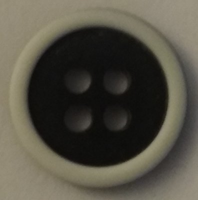 Knapp 15 mm Ø Vit/Svart