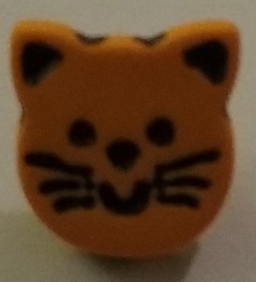 Katt ansikte. Orange. 13 mm * 12 mm