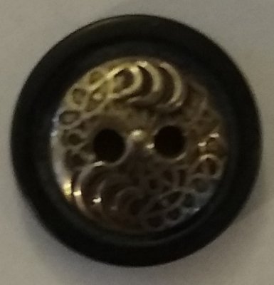 Knapp 16 mm Ø Svart/Silverfärgad