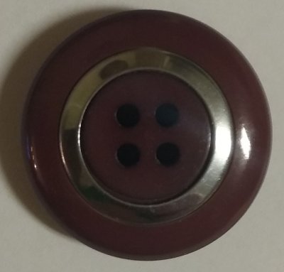 Knapp 28 mm Ø Silverfärgad/Röd