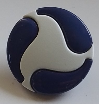 Knapp 21 mm Ø BlåVit