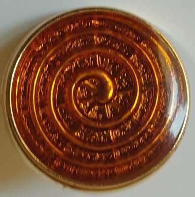 Knapp 22 mm Ø Gul/Orange