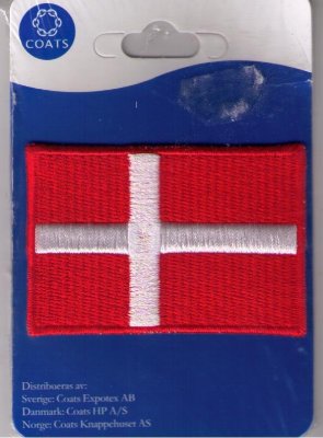 Dansk+flagga,+Coats,+applikation+att+stryka+på.