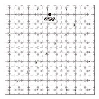 03406 OLFA Quilt frostad acryl linjal QR-9S 9,5x9,5 inch A