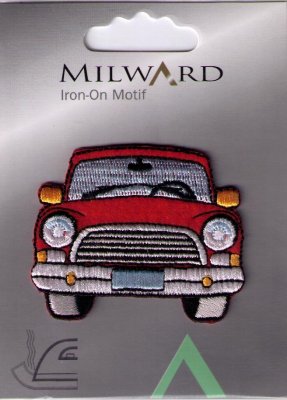 Bil, Röd, Milward. 6 x 4,5 cm