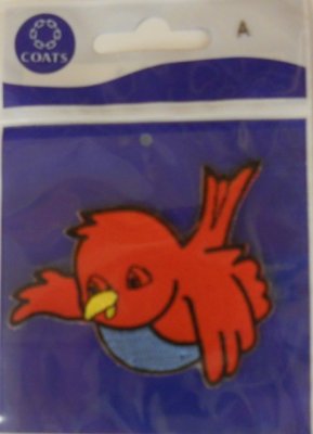 Fågel Röd 5x5 cm